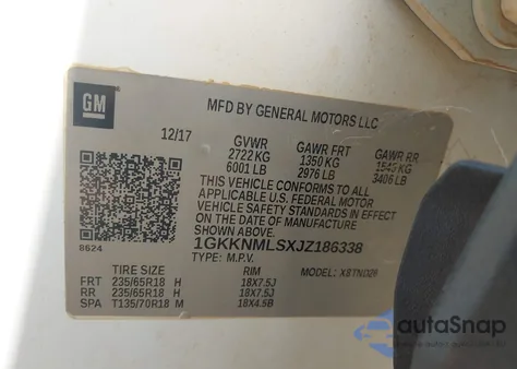 2018 GMC Acadia Slt-1 from USA, damaged, VIN 1GKKNMLSXJZ186338